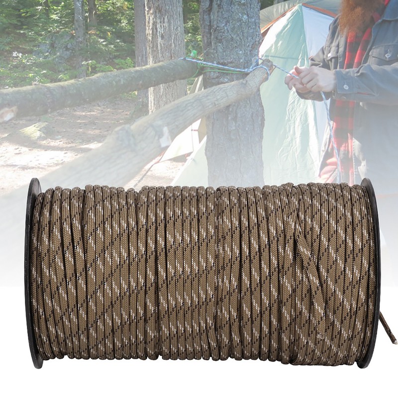 100m Outdoor Rock Parachute Safety Rope Survival Cord for Rescue