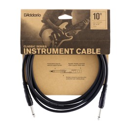 D'Addario Gitarrenkabel - Classic Series Instrumentenkabel - 1/4-Zoll-Stecker auf 1/4-Zoll-Stecker - 3.048 Zähler - 1-Packung
