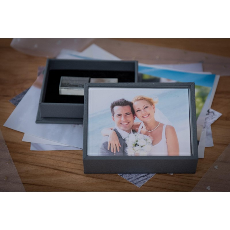 Crystal USB Flash Drive with Box Wedding Design - Elegant