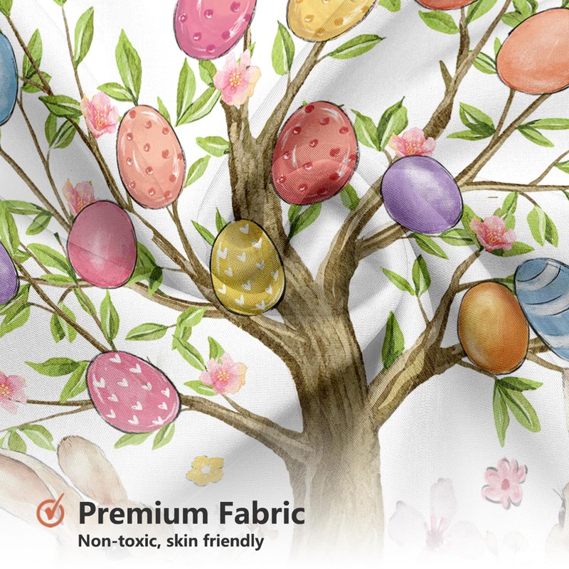 Easter Shower Curtain Bunny Easter Eggs Tree Shower Curtain for