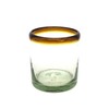 MexHandcraft Amber Rim 8 oz DOF Rock Glasses (set of