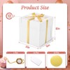 DOYIDE 24Pcs 8x8x8 Inch Cake Boxes, 12pcs White Bakery Boxes