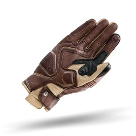 SHIMA AVIATOR Motrocycle Gloves for Men - Classic, Vintage, Reinforced, Summer Leather Biker Riding Gloves with Knuckle and Finger Protectors, Reinforced Palm (Brown, L)