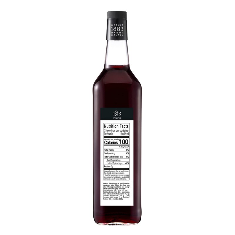 1883 Hibiscus Syrup for Drinks, Made in France, 1 Liter