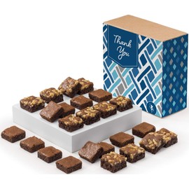 Fairytale Brownies Thank You SUGAR-FREE Magic Morsel 24 Gourmet Chocolate Food Gift Basket - 1.5 Inch x 1.5 Inch Bite-Size Brownies - 24 Pieces - Item CY524