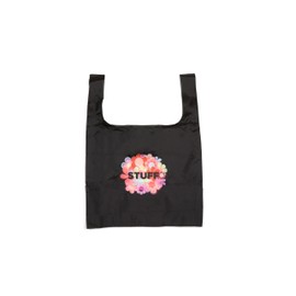 MIAMICA Unisex's Travel Tote Bag Packable Reusable, Black & Blue, 5.5" x 5.5"