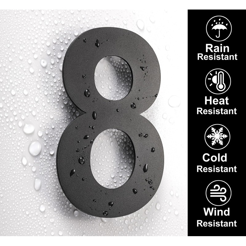 nanlyiau 6in/153mm Modern Anthracite Grey House Number Plaque Stainless Steel