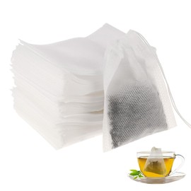 200 Stück Tee Filterbeutel, 9 x 7cm Teebeutel zum Selbstbefüllen Feine Teefilter mit Kordelzug Teefilterbeutel für Losen Tee Gewürze Kräuterpulver