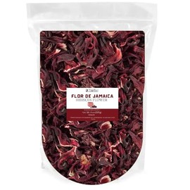 ZAVBE Hibiscus Tea 5lbs Dried Hibiscus Flower Perfect for Hibiscus Tea loose leaf, Flor de Jamaica, Cut and Sifted Packaged in Resealable Bag Hot & Iced Tea, Whole Flowers and Petals. (80, Ounces)