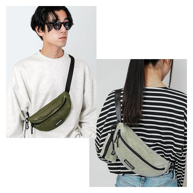 KiU K453-906 Double Mesh Body Bag, Lightweight Shoulder Bag, Bicolor