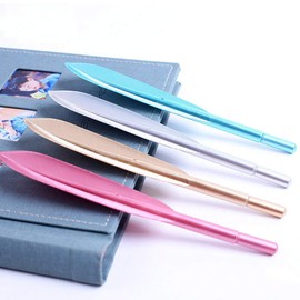 TheStriven Pack of 10 Beautiful Feathers Gel Pens Feather Gel Ink Rollerball Pen Creative Black Gel Ink Pens Gel Pen for Office Stationery School Supplies Random Colour