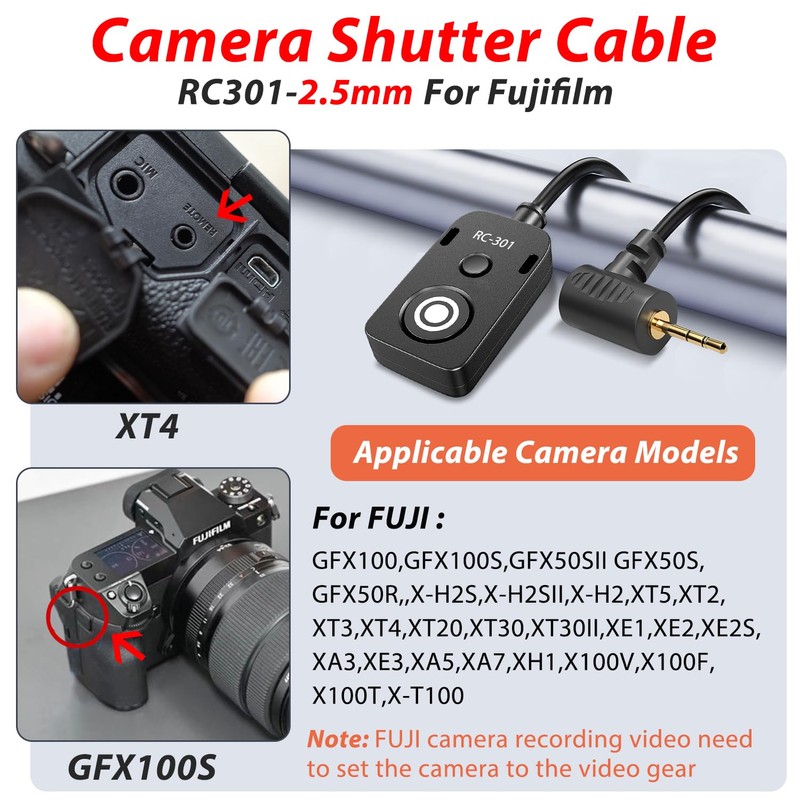 RS-60E3/RR100 for Canon/Fuji Remote Camera Cable Small Shutter Release Remote