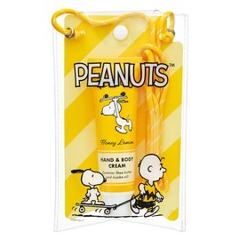 Peanuts Hand & Body Cream, Honey Lemon Scent, 2.6 fl oz (75 ml) (Includes Shoulder Pouch, Convenient to Carry, Full Body Moisturizer, Snoopy Snoopy)