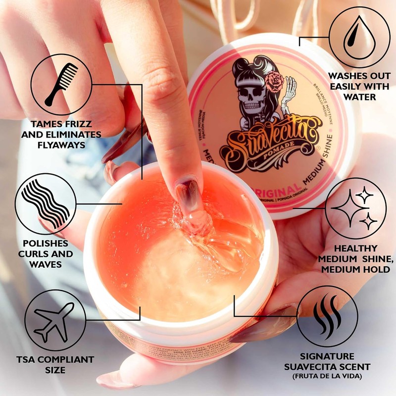 Suavecito Pomade Suavecita Cera para Mujer de Fijacion Media Brillo