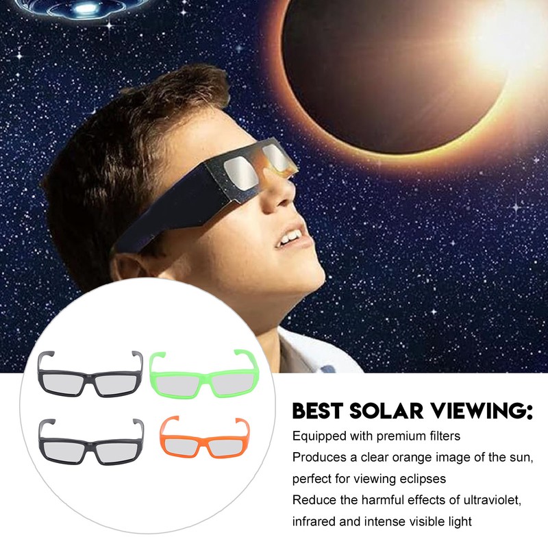 4Pcs Solar Eclipse Observation Glasses Protective Portable Sun Viewing Glasses