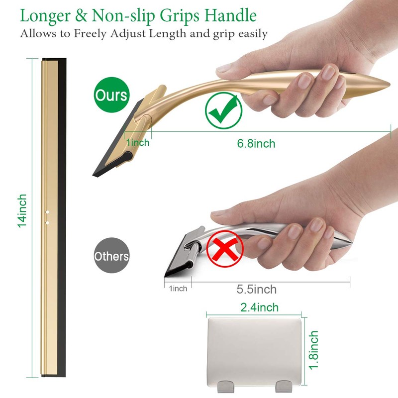 LPOLER Stainless Steel Squeegee for Shower Doors, All-Purpose Shower Squeegee