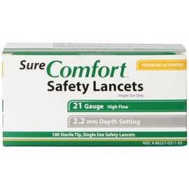 Sure Comfort Safety Lancet, 21 g, 100 Count