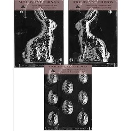Easter Egg chocolate candy mold, Easter Bunny Chocolate candy Mold with Copyrighted molding Instructions
