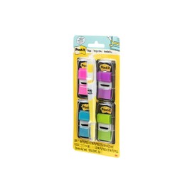 Post-it Flags Value Pack, 50/Dispenser, 4 Dispensers/Pack, 1 in Wide, Assorted Bright Colors, Includes Free Flags + Highlighter (680-PPBGVA)