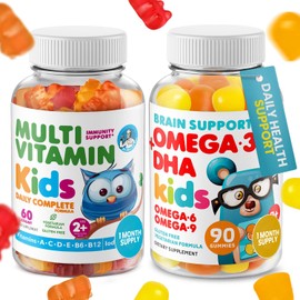 DR. MORITZ Omega 3 Gummies (90 Count) and Kids Multivitamin Gummies Bundle (60 Count) - for Daily Health Support - Vegan DHA Omega 3 for Kids - Non-GMO Toddler Vitamins -Yummy Kid Vitamins