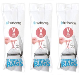 Brabantia Bin Liners 3 Litres (V) (Pack of 60)