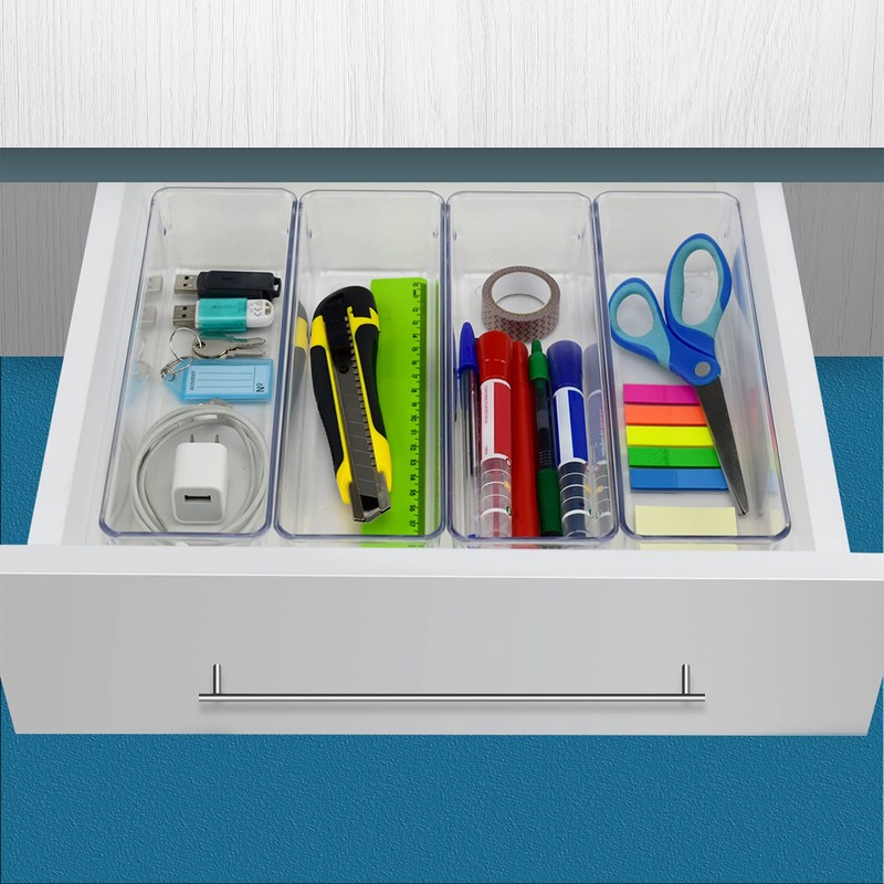 Acrimet Drawer Organizer Modular, Box Tray Storage Bins for Office,