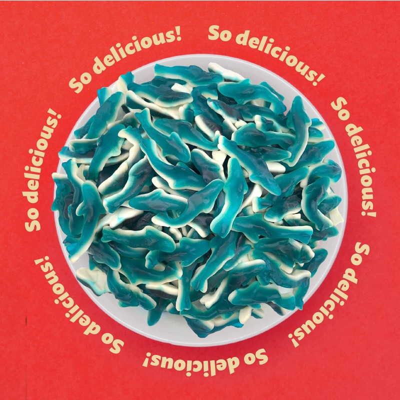 Blue Sharks Gummy Candy | 2 Pound Bag | Fruity