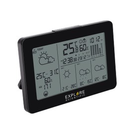 Explore Scientific WSH4103 Stazione meteorologica smart Wifi, sincronizzazione automatica dell'ora, piattaforma Tuya, temperatura, umidità e previsioni del tempo consultabili anche da App, nero