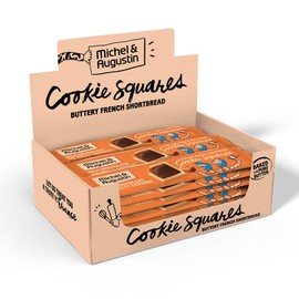 Michel et Augustin Cookies, Individually Wrapped Snacks Gift Box, Milk Chocolate & Caramel Shortbread Cookie Bars, 18-Pack, 4 French Butter Cookies per Bar