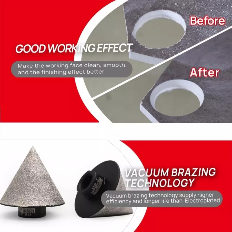 Roxx Tools 1-3/8" Diamond Chamfer Finger Milling Bits Cone Milling