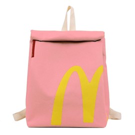 McDonald's Backpack Lightweight for Women Men Knapsack Funny Crossbody Shoulder Bag - Color: Pink