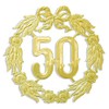 Kunze A013060501 Anniversary Number 50, Diameter 18 cm, Gold