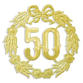Kunze A013060501 Anniversary Number 50, Diameter 18 cm, Gold