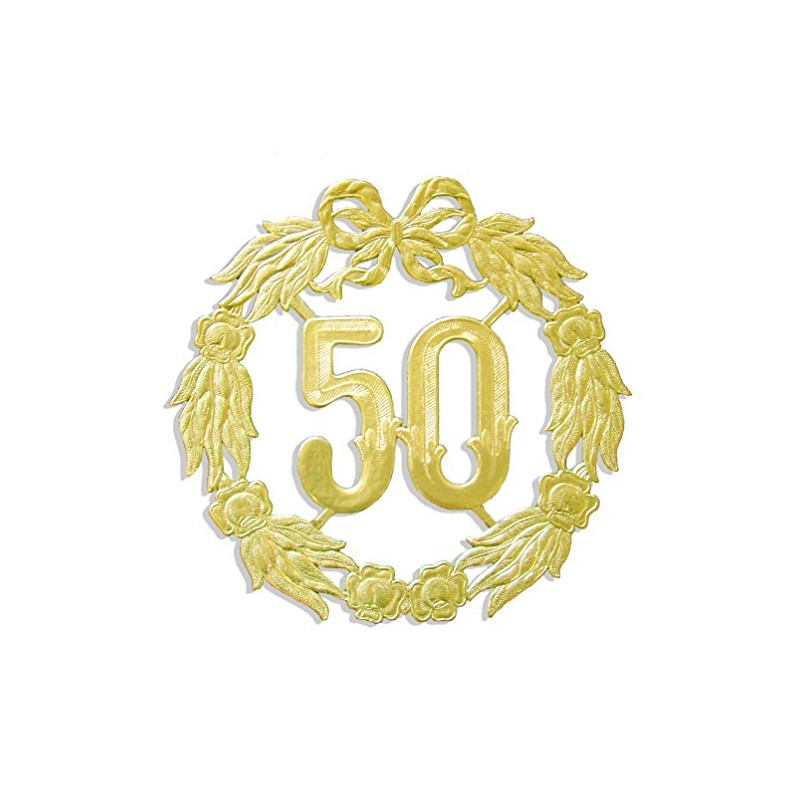 Kunze A013060501 Anniversary Number 50, Diameter 18 cm, Gold
