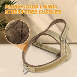 Forestpaw No Pull Dog Harness - Soft Flannel Padded Tactical Dog Vest Harness with Quick Release Buckle, Adjustable Reflective Pet Harness for Medium Large Dogs Walking Training,Brown M