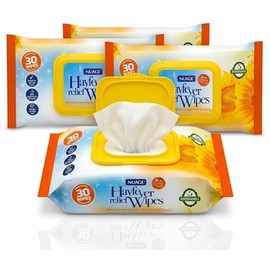 Hayfever Relief Wipes 4 Pack – 120 Allergy Wipes for Pollen Removal from Face, Eyes & Hands | Soothing Cleansing Sheets for Hay Fever Season & Daily Outdoor Use