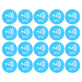 20 Pcs ID5200 NFC Stickers Adhesive Label Round 40mm Anti Interference Label with NFC Print Blue