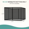 Aoodor Universal 10x12 ft Gazebo Mosquito Netting, Replacement 4-Panel Sidewalls