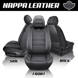 TCFunydor Car Seat Cover for Chevy Equinox 2010-2025,Leather Car Seat Covers Full Set,Custom fit Nappa Custom Breathable Waterproof Stylish Car Seat Protector Automotive Interior Accessories,Black