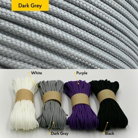 EdcX 2 mm Nylon Paracord 275 (15, 30, 50 and 100 m) - 100% Nylon Rope, 3-Strand Cord, Nylon Cord 2 mm in Many Colours (Dark Grey, 15 m)