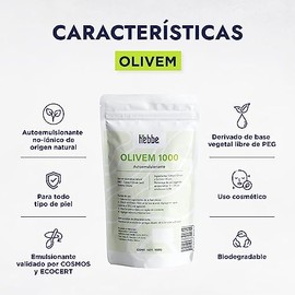 HEBBE Olivem 1000 100 g | Autoemulsionante Vegetal O/W | Extra Hidratación Sin Sensación Grasa | Emulsiones Suaves y Sedosas