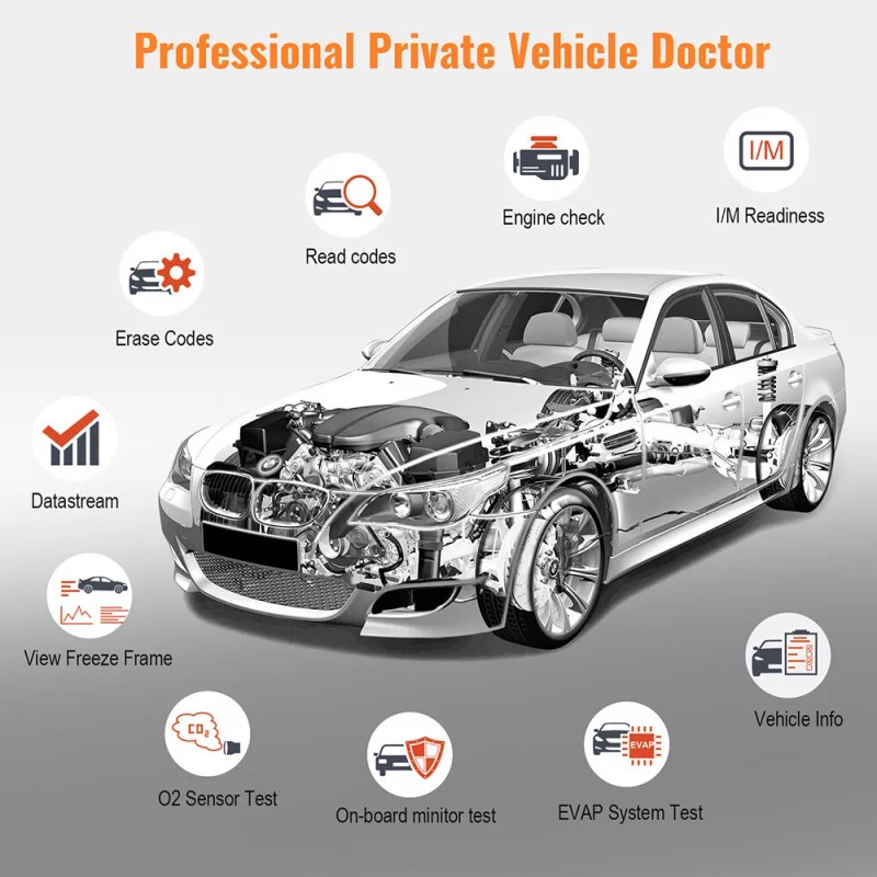 Autophix Automotive OBD2 JOBD Scanner Code Reader Car Check Engine
