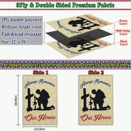 NASIAN Memorial Day Patriotic Garden Flags for Outside 12x18 Inch 3Ply Double Sided 4th of July Independence Veterans Day Flag Outdoor House Yard Holiday Decorations Sign Flag