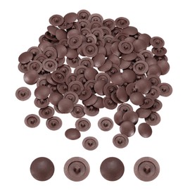 MECCANIXITY 80Pcs Screw Caps Covers 12x3mm Plastic Screw Decoration Cover Self-Tapping Waterproof Caps for Phillips Cam Fitting Head, Dark Brown