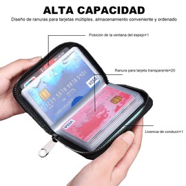 3 PCS Tarjetero de Piel Auténtica con Bloqueo RFID, 20 Ranuras para Tarjeteros. Porta Tarjetas de Crédito, para Administrar Tus Diferentes Tarjetas