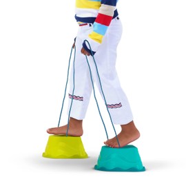 B. toys – Steppers for Kids – 6 Stepping Stones & 4 Strings – Balance Toys – Indoor & Outdoor Games – 3 Years + – Step-n-Stomp