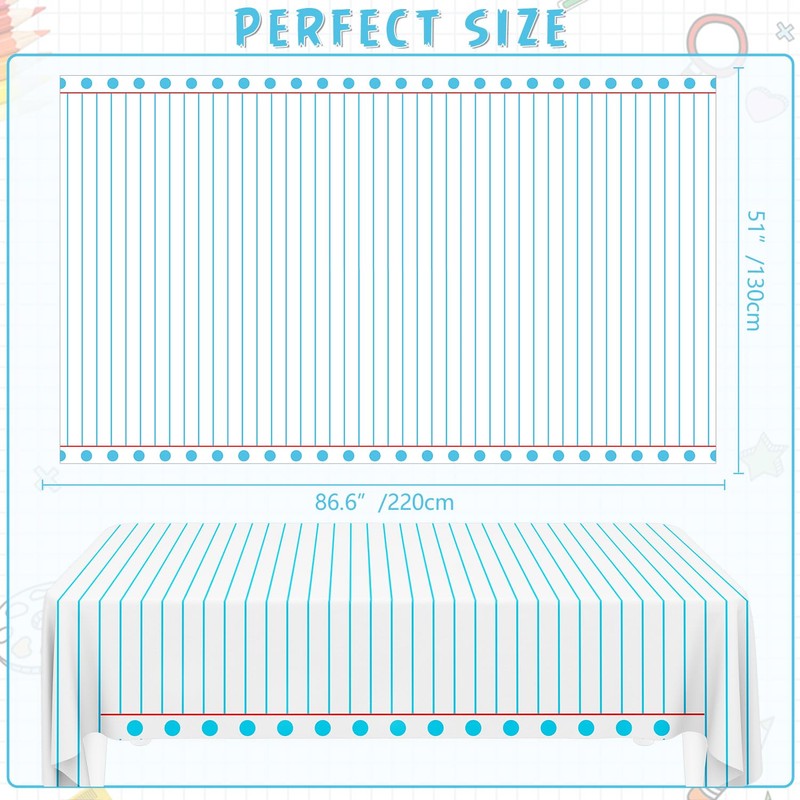 4PCS Back to School Theme Tablecloth Preschool Kindergarten Party Tablecover
