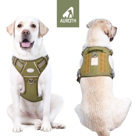 AUROTH Tactical Dog Harness for Large Dogs No Pull Adjustable Pet Harness Reflective K9 Working Training Easy Control Pet Vest Military Service Dog Harnesses