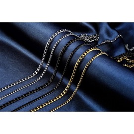 MJ Metals Jewelry Tungsten Carbide Opal Inlay Cross Pendant Necklace w/Narrow 3mm 24" Stainless Steel Cuban Chain