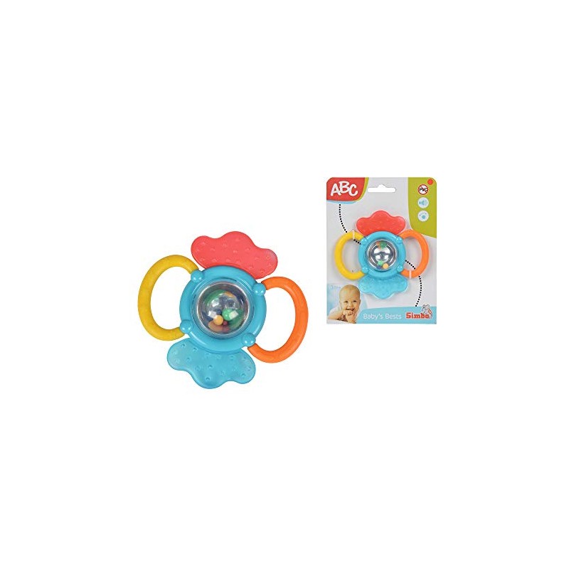 Simba 104013558 - ABC Activity Rassel, Zahnhilfe mit Holographspiegel und